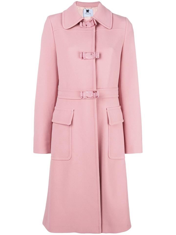 Blumarine Bow Detail Coat - Pink & Purple