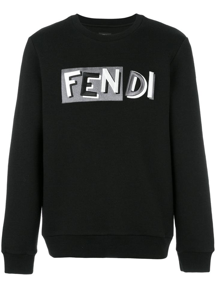 Fendi Logo Print Sweatshirt - Black