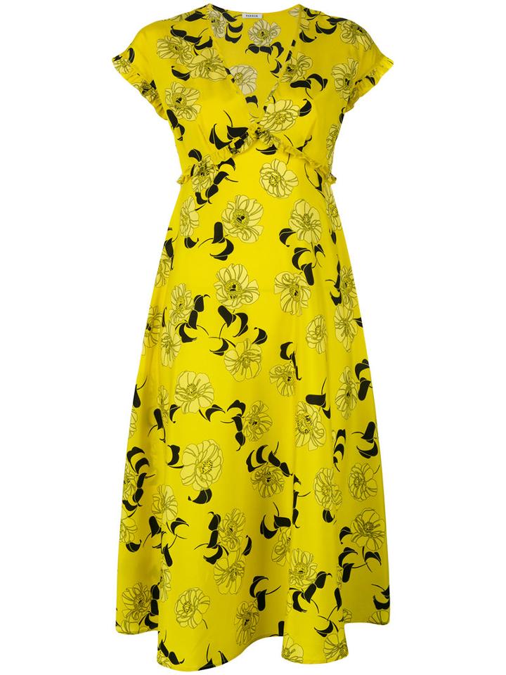 P.a.r.o.s.h. - Floral Print Dress - Women - Silk/spandex/elastane - Xs, Yellow/orange, Silk/spandex/elastane