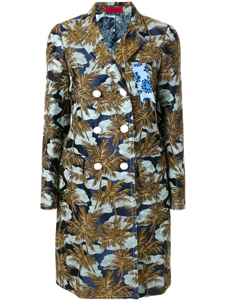 The Gigi Palm Tree Print Coat - Multicolour
