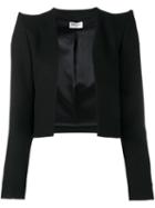 Saint Laurent Pointed Shoulder Jacket, Women's, Size: 40, Black, Silk/wool
