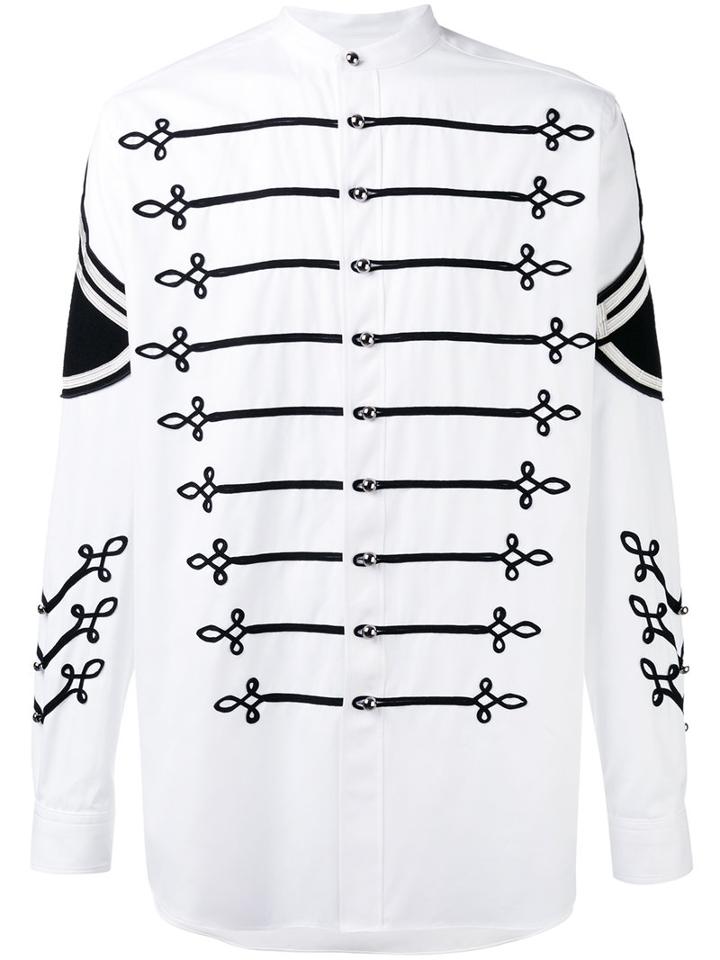 Ports 1961 Naval Rope Embroidered Shirt, Men's, Size: 41, White, Cotton/polyamide/polyester/metal