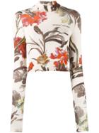 Off-white Floral Print Turtleneck Jumper