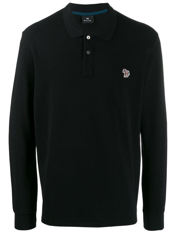 Ps Paul Smith Zebra Logo Polo Shirt - Black