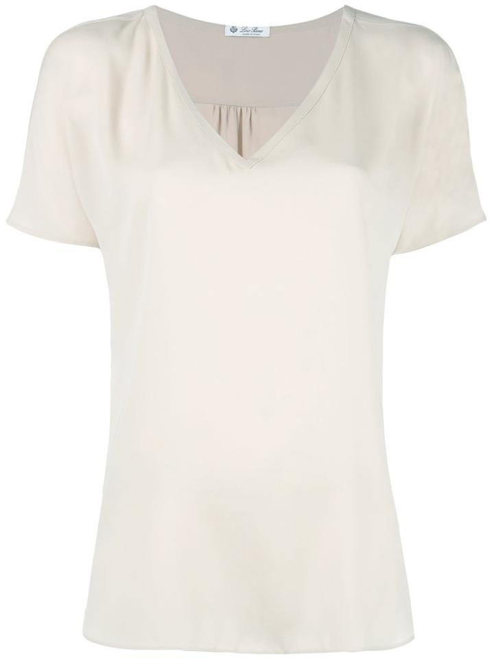 Loro Piana - Maurine T-shirt - Women - Silk/spandex/elastane - L, Women's, Nude/neutrals, Silk/spandex/elastane