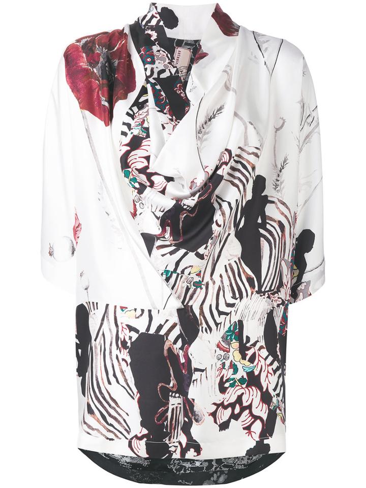 Antonio Marras - Printed Asymmetric Blouse - Women - Silk/acetate/viscose - 42, Silk/acetate/viscose