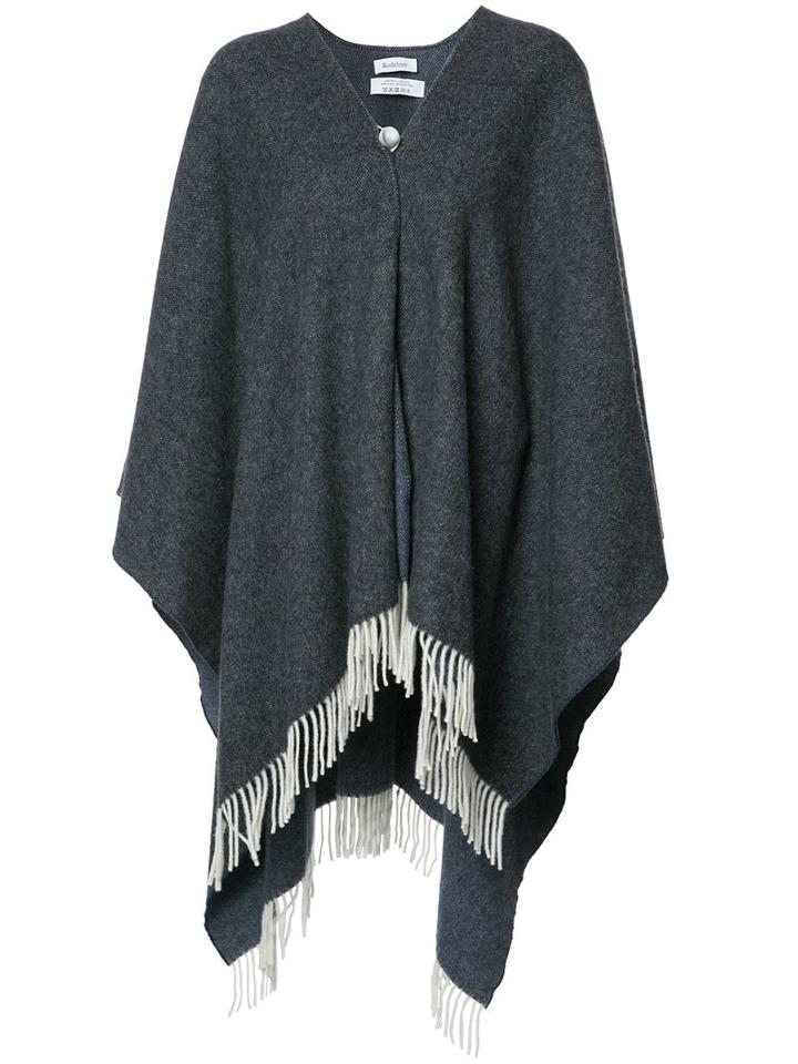 Rodebjer Fringed Cape, Women's, Grey, Wool