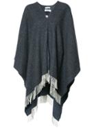 Rodebjer Fringed Cape, Women's, Grey, Wool