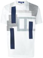 Junya Watanabe Comme Des Garçons Man Geometric Print Shortsleeved T-shirt, Men's, Size: Small, White, Cotton/polyester