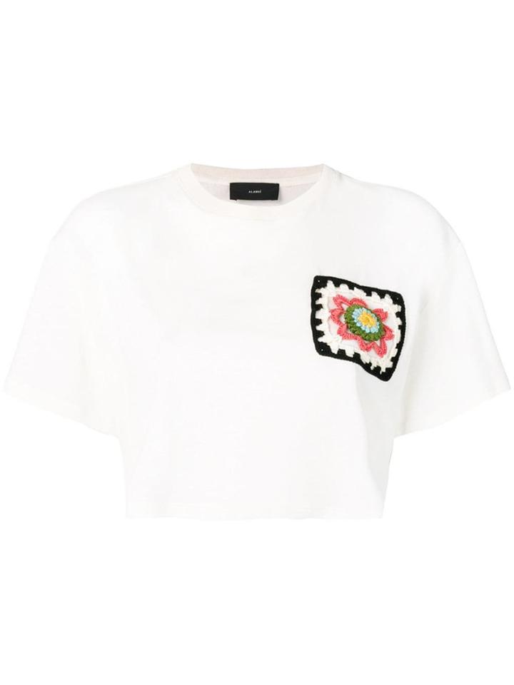 Alanui Crochet Detailed Cropped T-shirt - White
