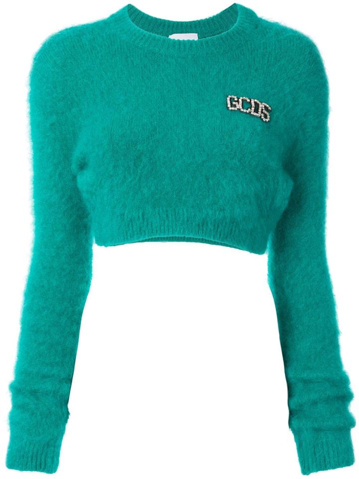 Gcds Cropped Jumper - Green