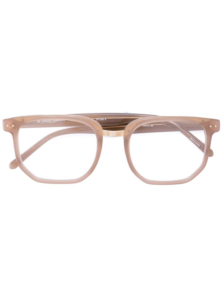 Linda Farrow Hexagon Frame Glasses - Nude & Neutrals