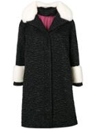 Gucci Quilted Coat With Fur - Black
