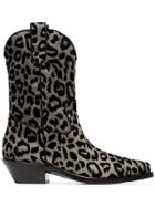 Dolce & Gabbana Metallic Texan 40 Leopard Cowboy Boots