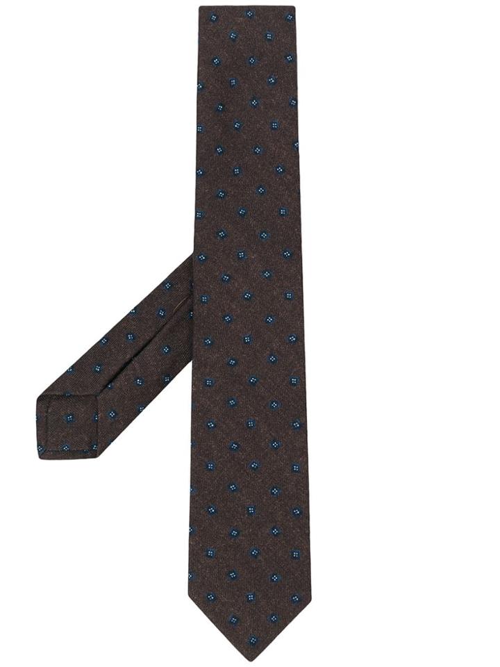 Barba Spot Print Tie - Brown