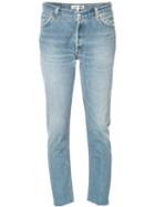 Re/done Relaxed Cropped Jeans, Women's, Size: 27, Blue, Cotton