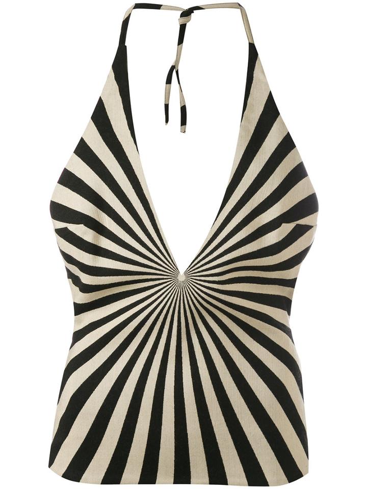 Gareth Pugh - Geometric Printed Halter Top - Women - Silk/cotton/polyester/virgin Wool - 42, Black, Silk/cotton/polyester/virgin Wool