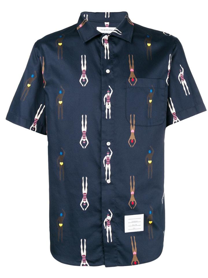 Thom Browne Swimmer Print Shirt - Blue