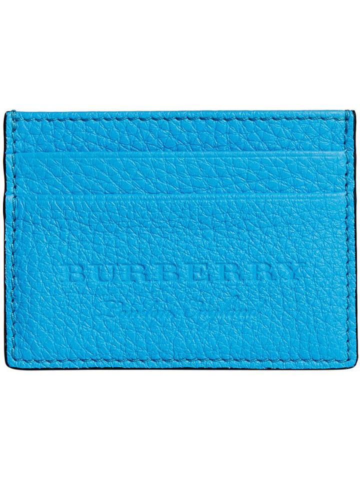 Burberry Logo Embossed Card Case - Blue