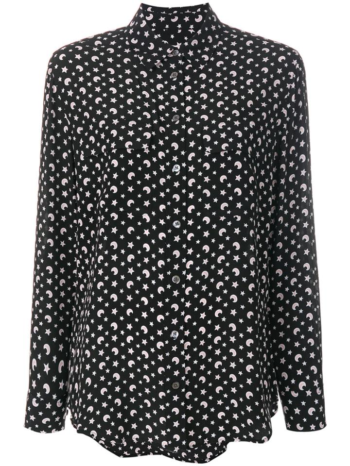 Equipment Star And Moon Print Shirt - Black