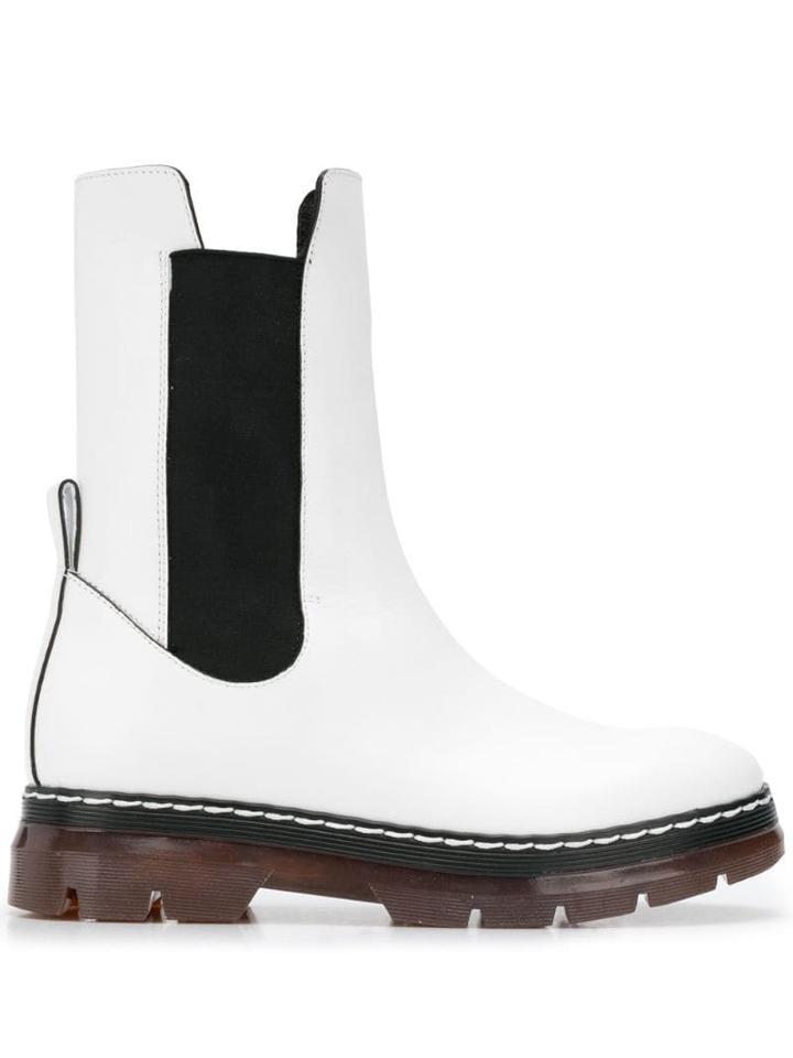 Cédric Charlier Elasticated Side Panel Boots - White