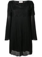Aniye By Lace Insert Pleated Dress - Black