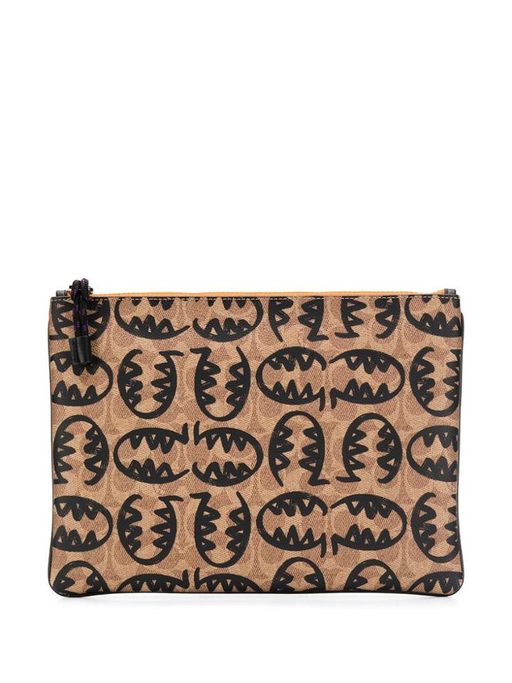 Coach Monster Logo Clutch Bag - Neutrals