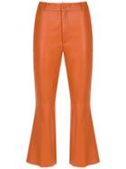 Nk Leather Cropped Trousers - Orange