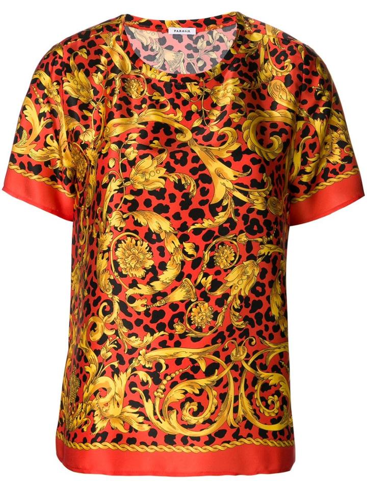 P.a.r.o.s.h. Leopard Print T-shirt - Orange
