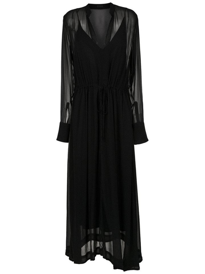 Osklen Sheer Long Dress - Black