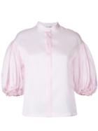 Dice Kayek Puff Sleeve Shirt, Women's, Size: 38, Pink/purple, Silk/cotton