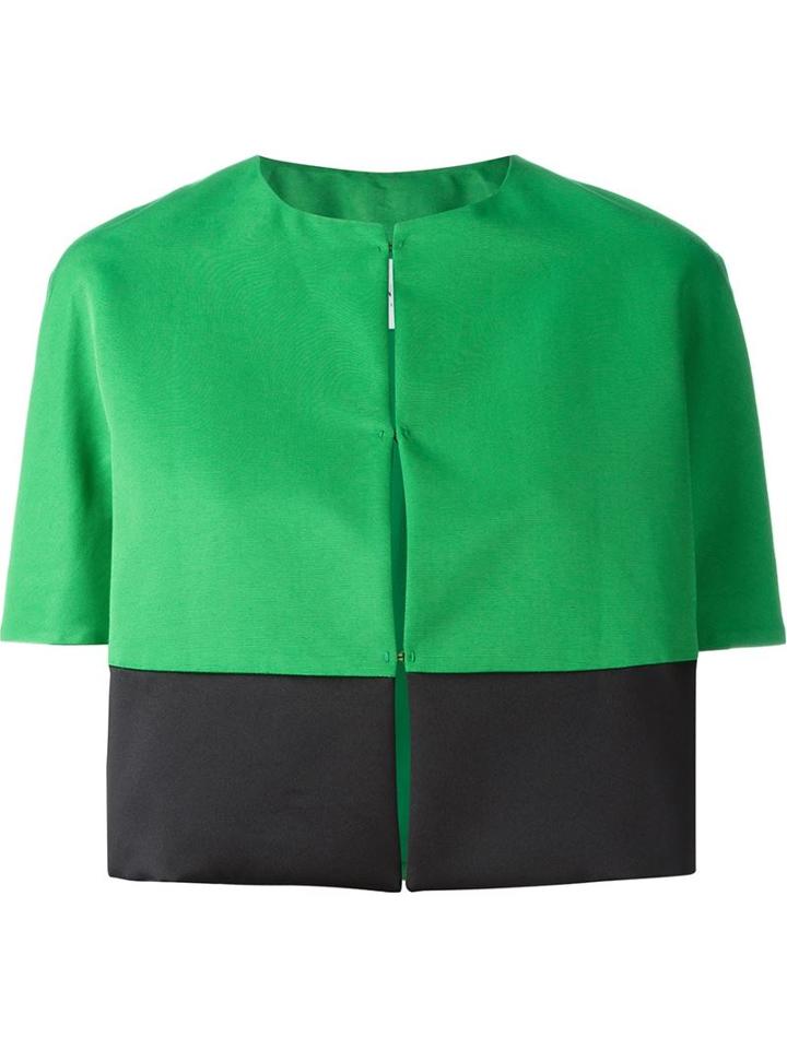 Vionnet Cropped Two-tone Jacket