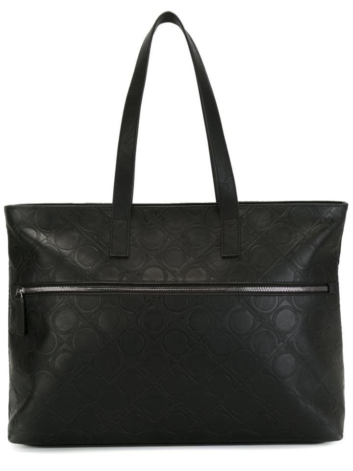 Salvatore Ferragamo Ganici Embossed Tote Bag