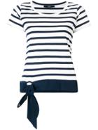 Steffen Schraut Striped T-shirt With Bow Detail - Blue