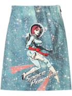 Pinko Blue Space Program Skirt