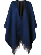 Rag & Bone Fringed Ends Shawl Scarf, Women's, Blue, Wool