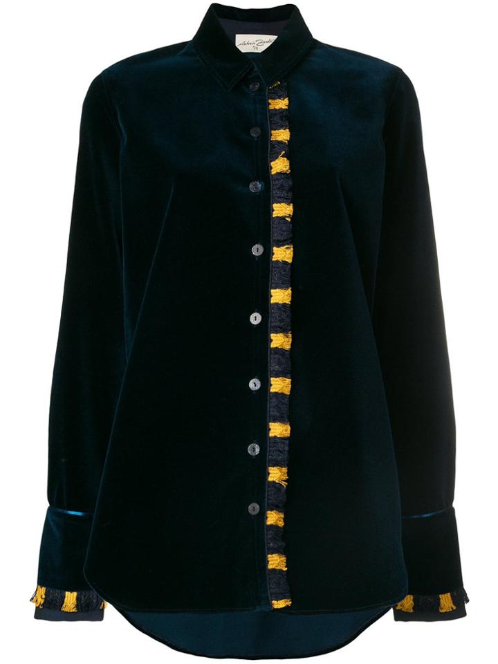 Antonia Zander Adele Velvet Blouse - Blue