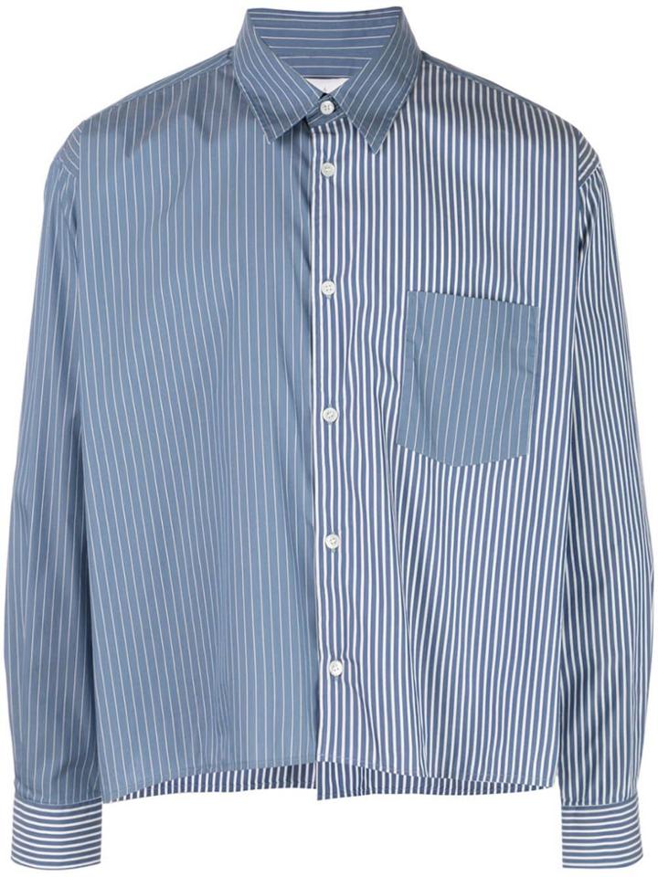 Second/layer Double Stripe Shirt - Blue