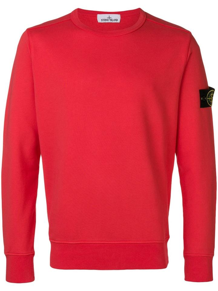 Stone Island Logo Patch Sweatshirt - Red