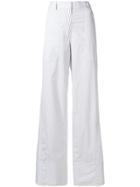 Mrz Striped Flared Trousers - White
