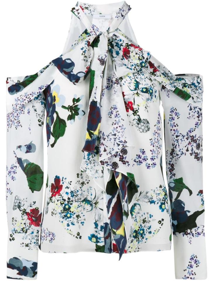 Erdem Printed Cut-off Shoulders Blouse