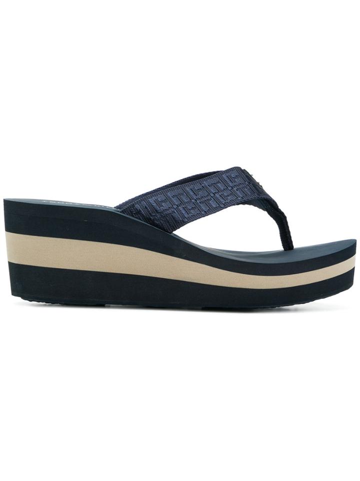 Tommy Hilfiger Platform Flip Flops - Blue