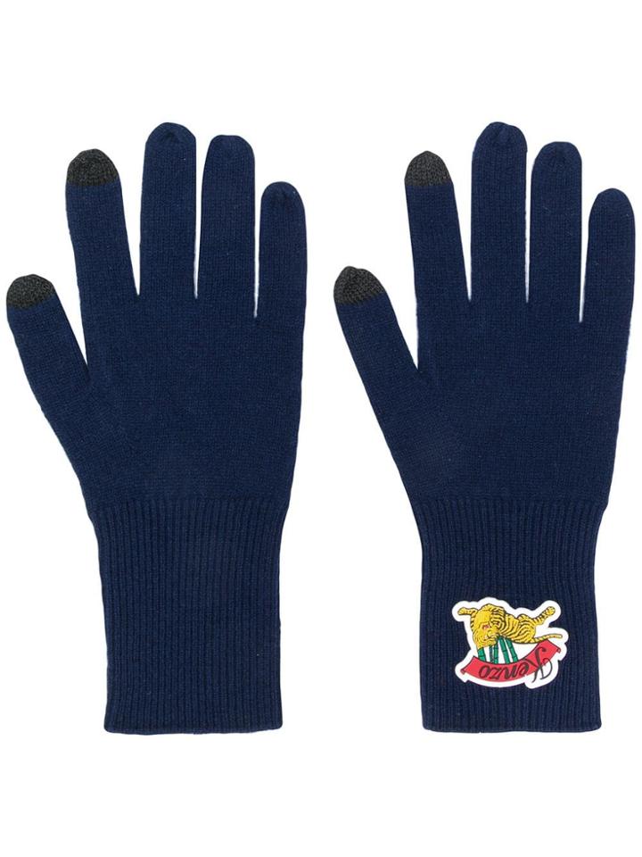 Kenzo Logo Gloves - Blue
