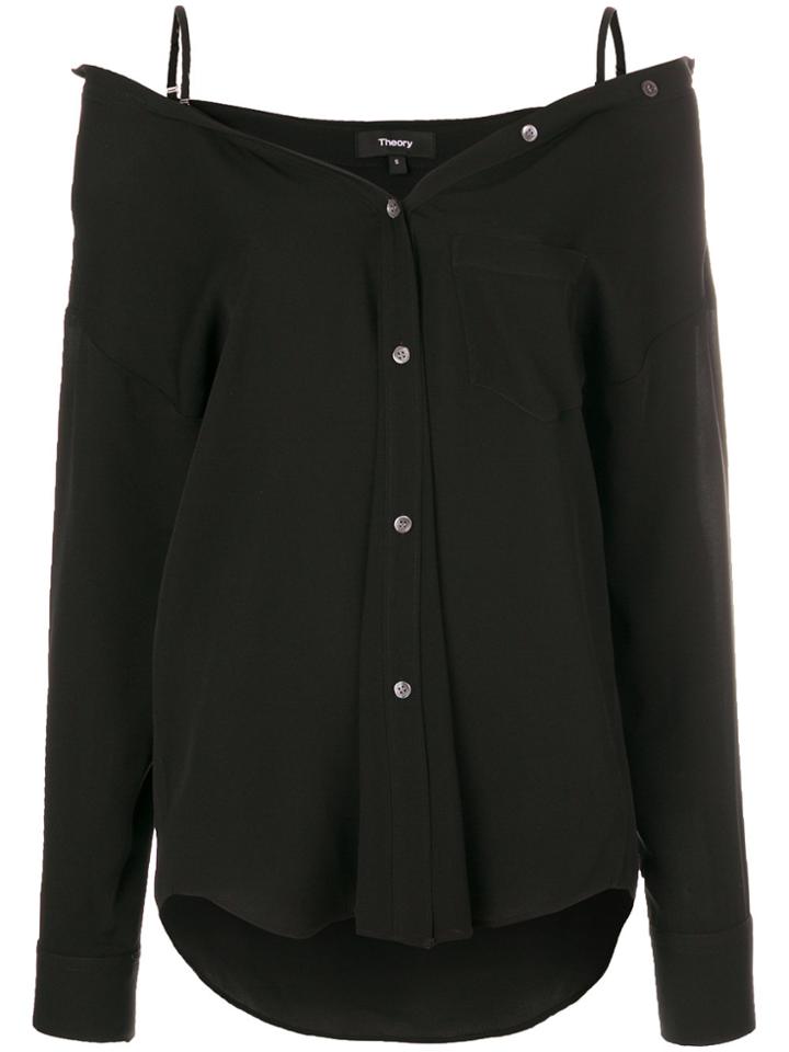 Theory Cold Shoulder Shirt - Black