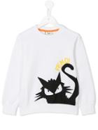 Fendi Kids Cat Print Sweatshirt, Boy's, Size: 6 Yrs, White