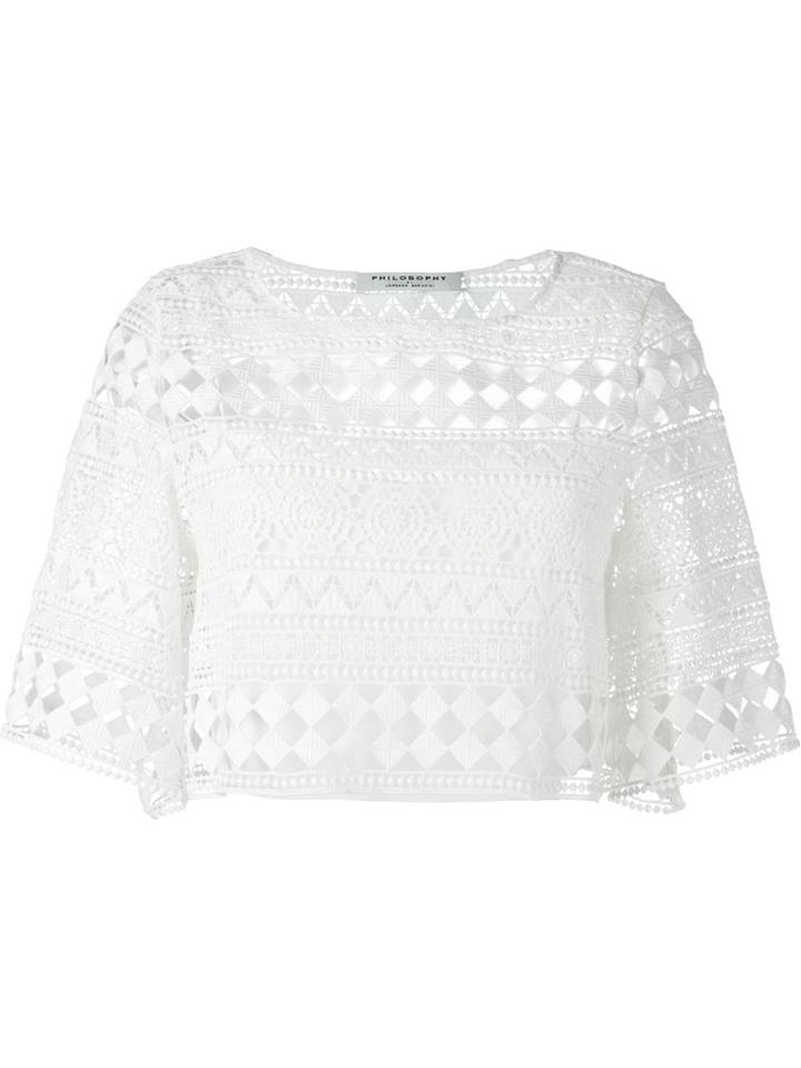 Philosophy Di Lorenzo Serafini Embroidered Cropped Top