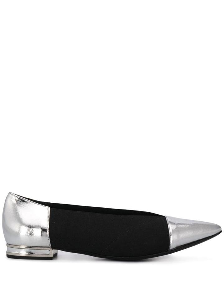 Casadei Delfine Elastic Ballerinas - Silver