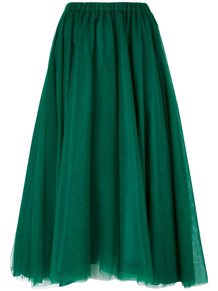 Rochas - Mid Length Draped Skirt - Women - Polyimide - 42, Green, Polyimide