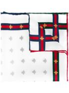 Gucci Bees Pattern Pocket Square, Men's, White, Silk