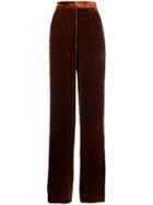 Etro Crushed Velvet Trousers - Brown